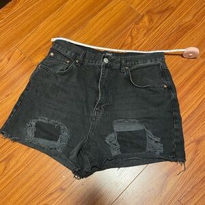 BDG Black Distressed Denim Shorts